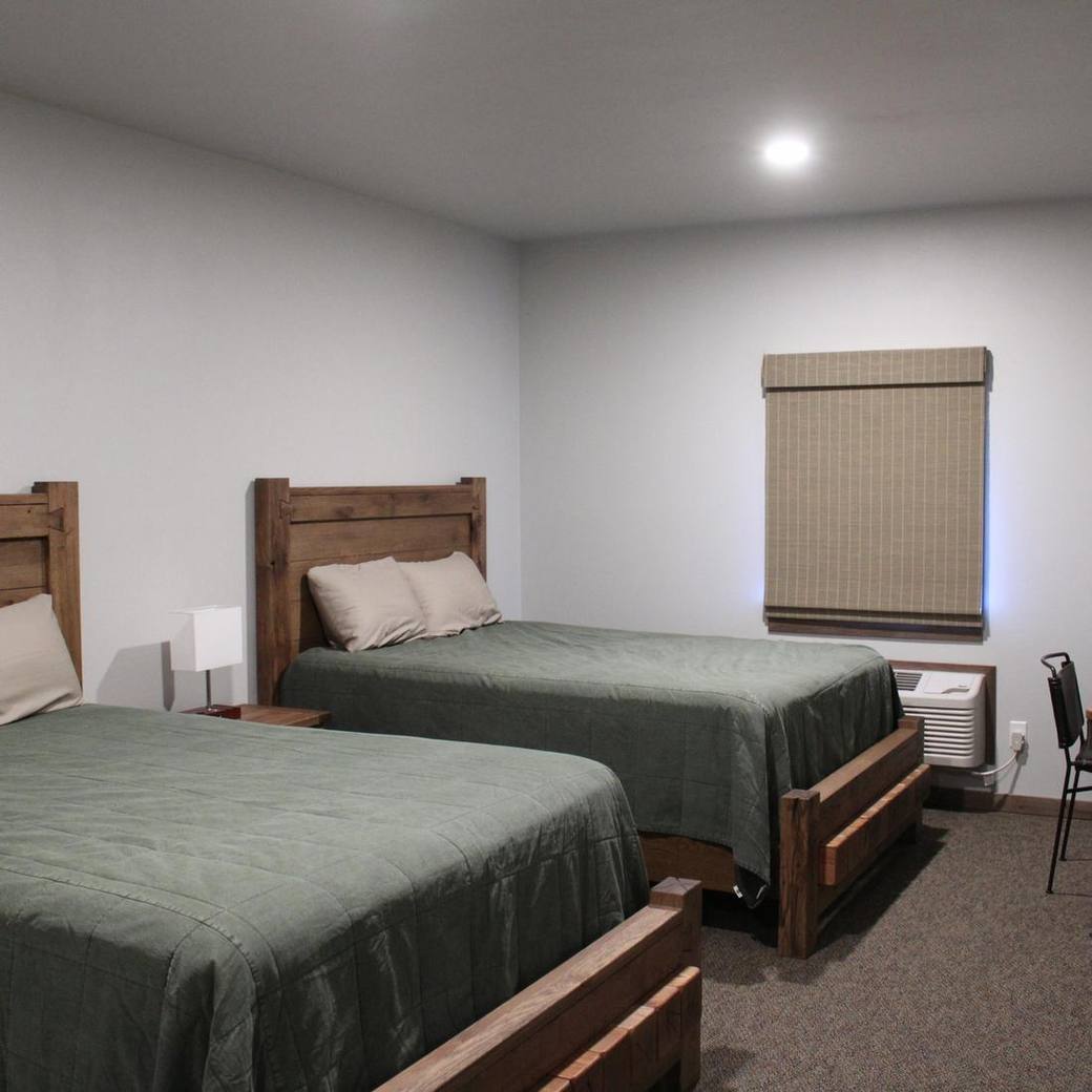 A double-occupancy bedroom at the lodge