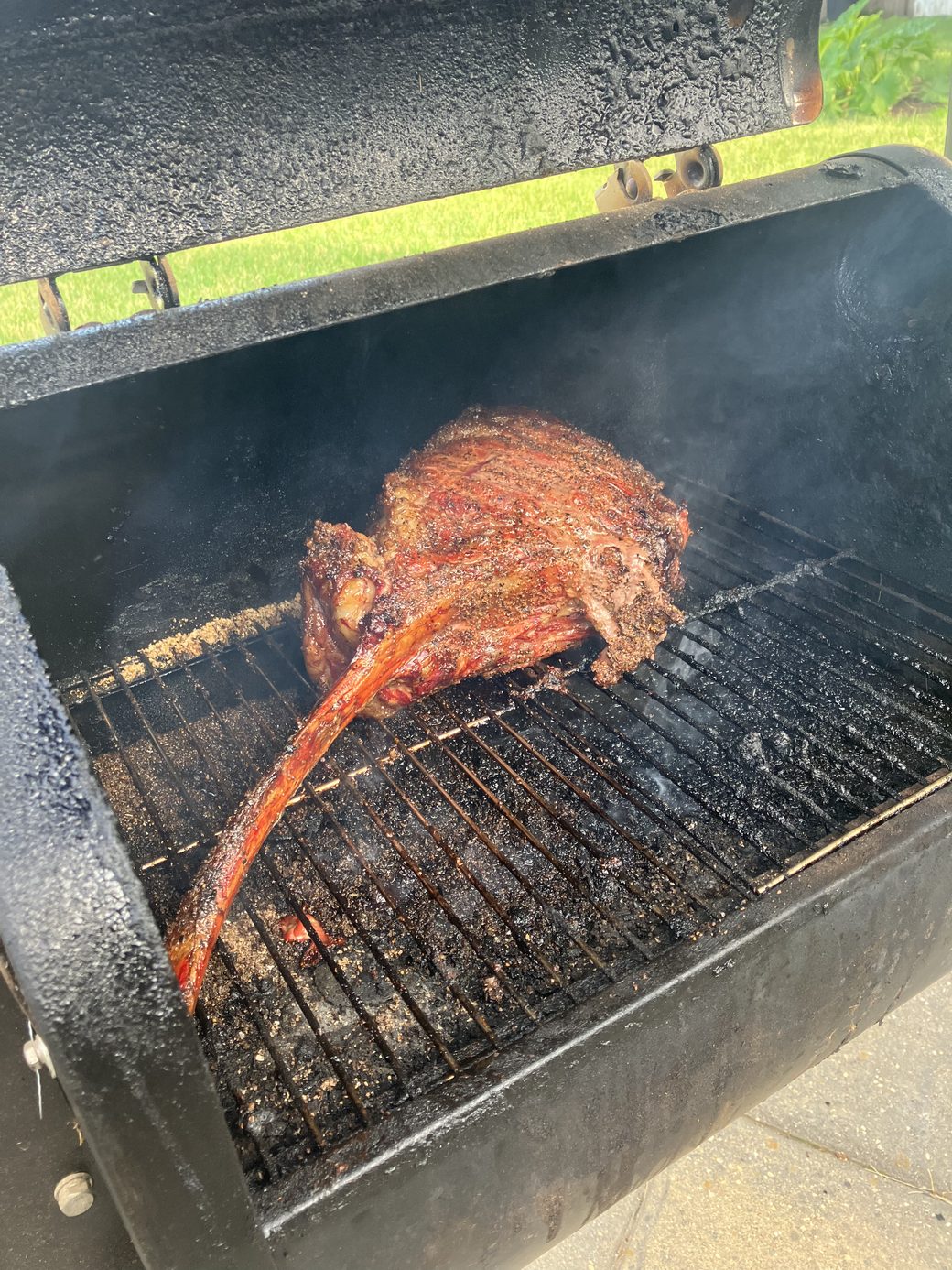 Ribs on the smoker at Bolton Ranch